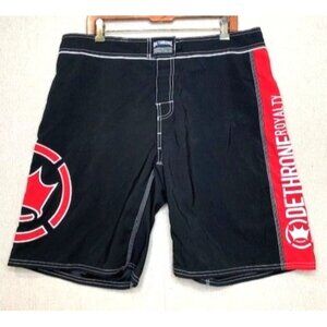 Dethrone Royalty Men's Black & Red MMA Fight Shorts Size 36 Polyester